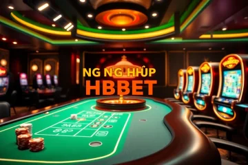 Engaging scene of ĐĂNG NHẬP HBBET showcasing a vibrant casino atmosphere with poker chips and slot machines.