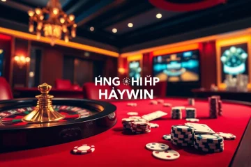 Experience excitement with ĐĂNG NHẬP HAYWIN at a luxurious online casino table with vibrant poker chips.
