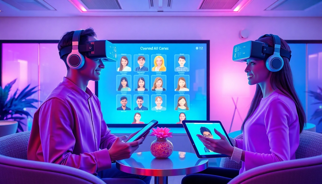 Engaging interaction with crushon ai's advanced AI avatars in a modern lounge.
