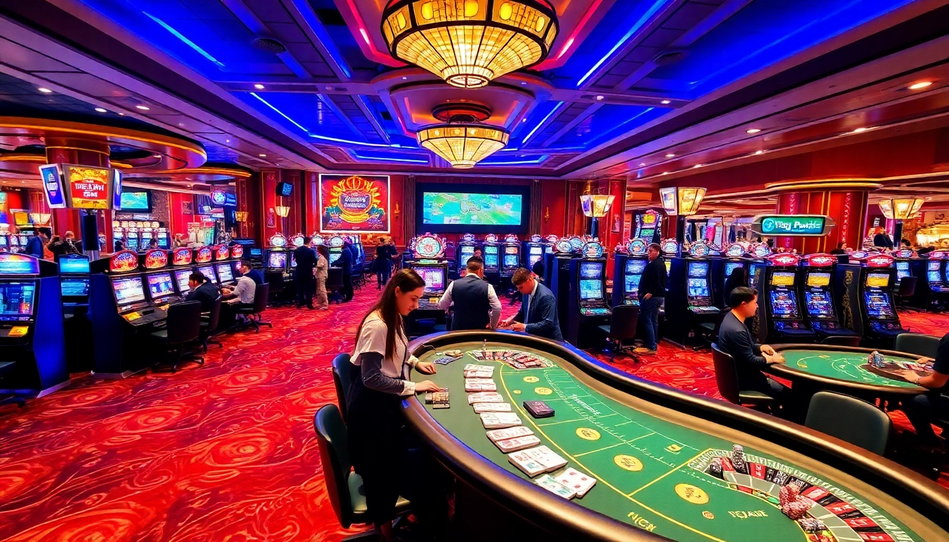 Experience the vibrant atmosphere of Cổng Game GO88 with engaging gambling activities and exciting gaming setups.