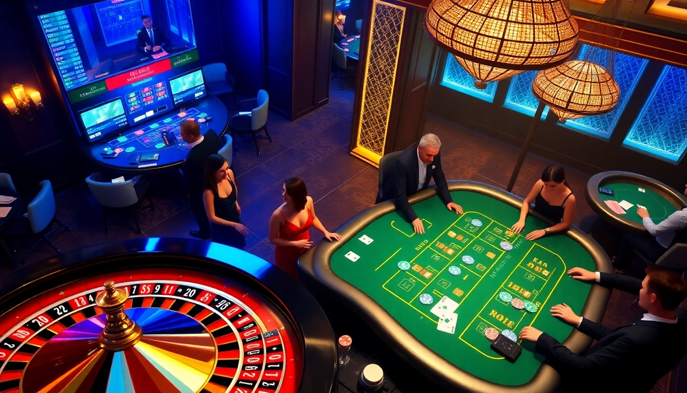 Engage in thrilling games at QQ88 COM's vibrant casino scene with roulette and poker tables.