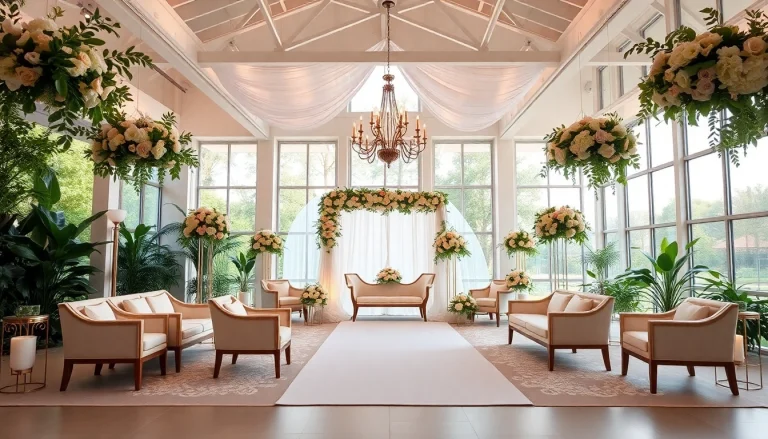 Capture the essence of the Best Wedding Venue Jacksonville with an elegant and beautifully lit indoor setting.