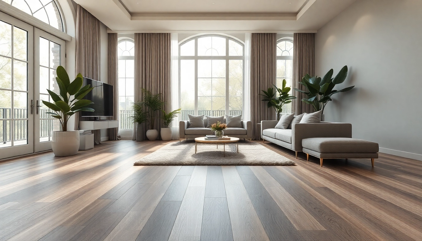 Lvp floors gracing a modern living room with stylish furnishings and natural light.