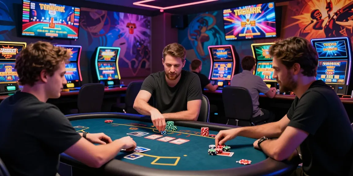 Engaging players at CM 88 online casino experiencing dynamic game tables with cards and chips.