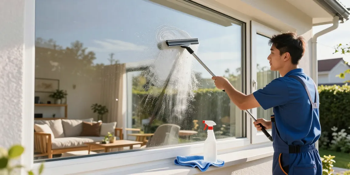 Professional window cleaning service showcasing glasreinigung preis for sparkling homes.