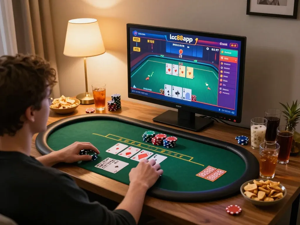Experience thrilling gameplay on lc88app with an online poker game setup at home