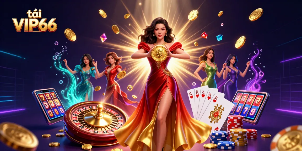 Engage with the immersive world of tải VIP66, shining coins, and vibrant casino games.