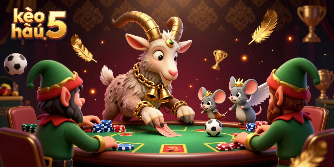 Engage with kèo nhà cái 5 in this lively sports betting scene featuring characters managing chaos and excitement.